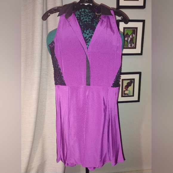 Madison Marcus Devise Silk & Lace Flowy Dress, Sz Small - Picture 8 of 11